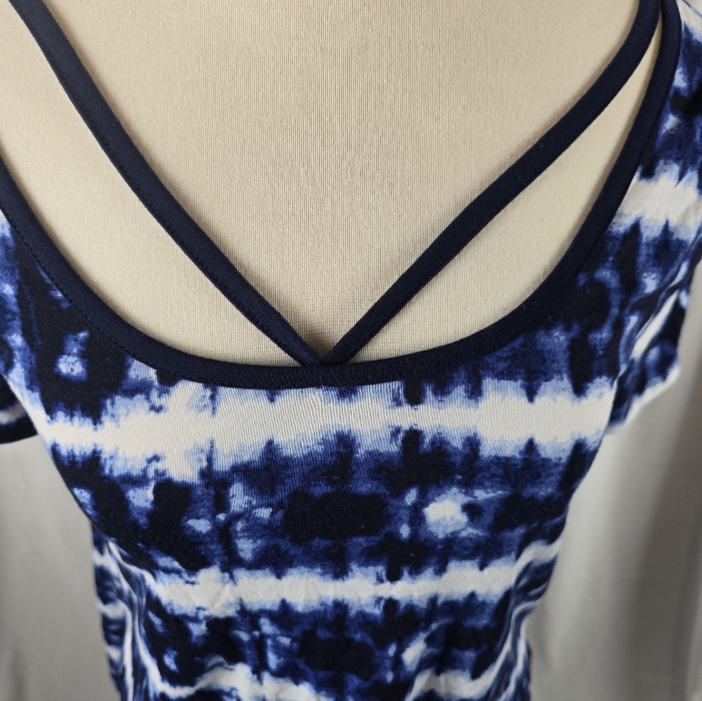 JUST B Tie Dye Short‎ Sleeve Stretch Top – Women's Size Small - Picture 3 of 5